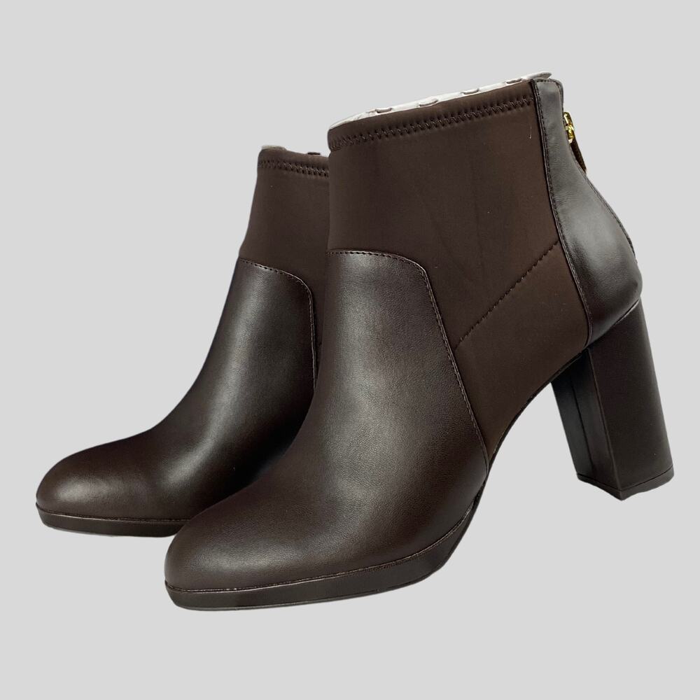 Adrienee Vittadini Dark Brown Dress Booties New In Box Size 8.5